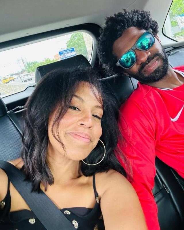 Sheinelle Jones with husband Uche Ojeh in their car
