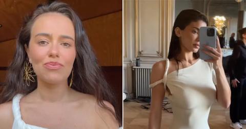 Jessica Johansen-Bell and Kylie Jenner wearing similar dresses