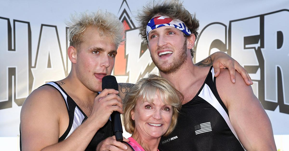 Jake and Logan Paul with their mother, Pam Stepnick