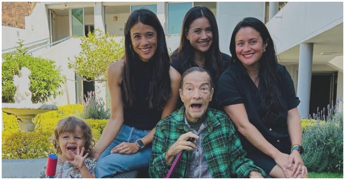 Catherine Giudici with her father and family