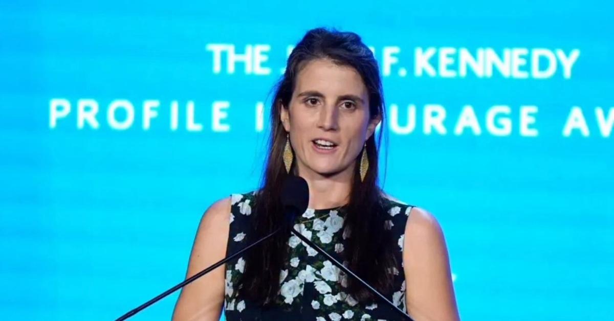 Tatiana Schlossberg speaking at an event