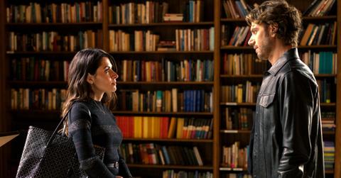 (L-R) Sarah Shahi as Billie Connelly, Adam Demos as Brad Simon