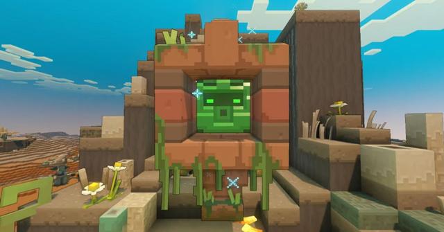 A Legendary mob in Minecraft Legends being unlocked by a player.