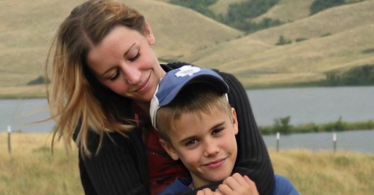 Justin Bieber with his mom when he was much younger.