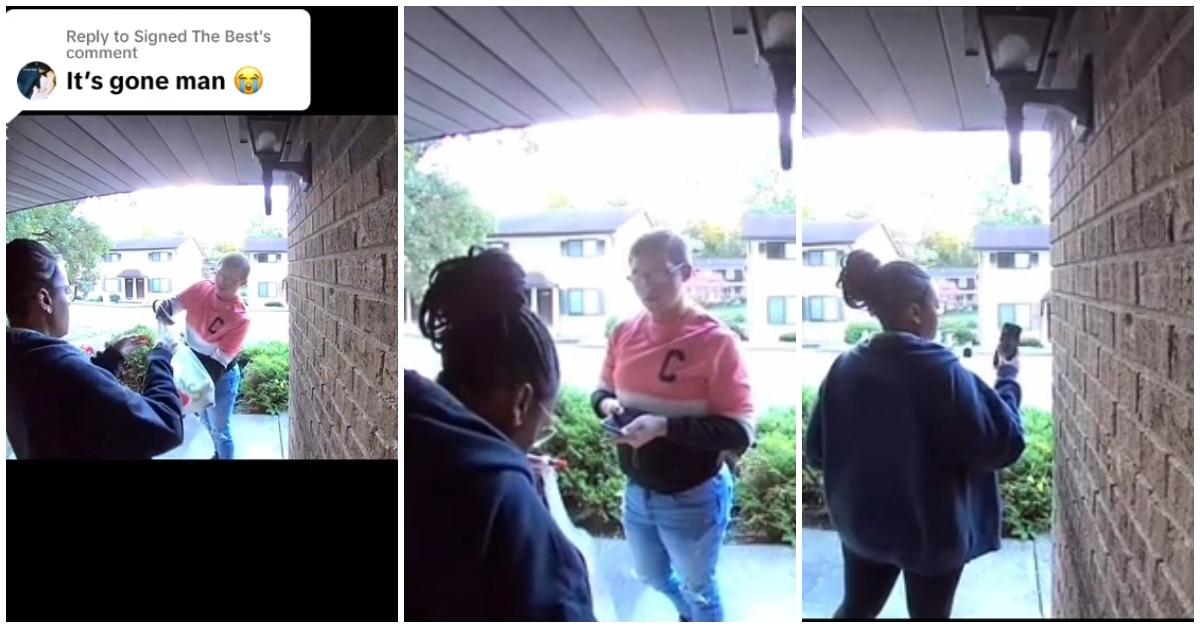 Woman Confronts DoorDasher After Food Theft