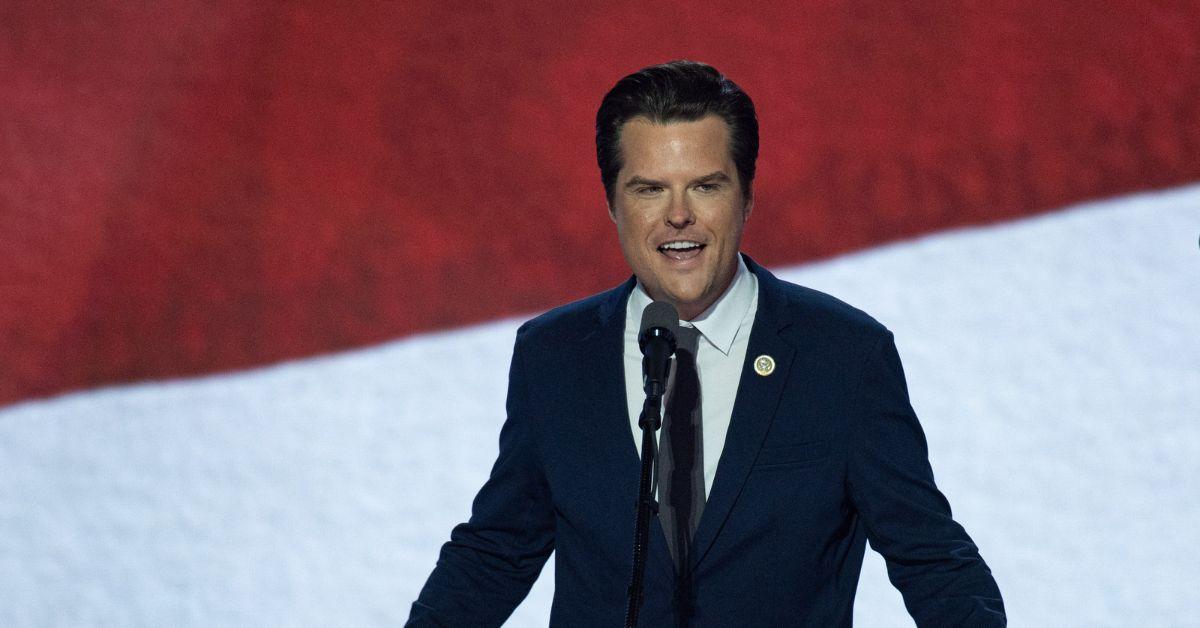 Matt Gaetz speaking at. theRepublican National Convention.