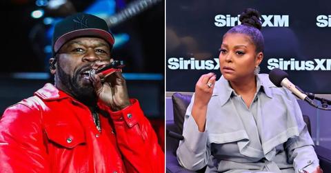 50 Cent and Taraji P. Henson at separate events