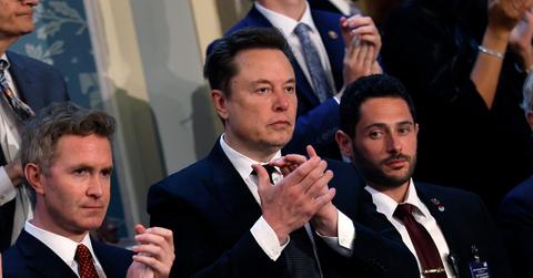 Elon Musk clapping during Benjamin Netanyahu's address to Congress.