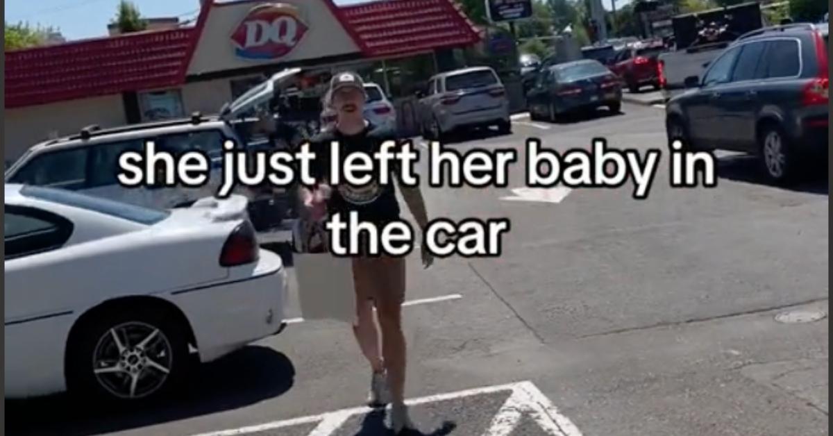 A woman confronts mom who leaves baby inside car to pickup starbucks