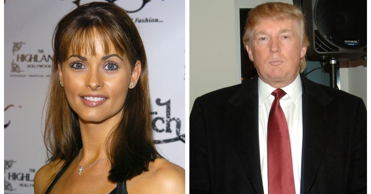 Karen McDougal in 2005 and Donald Trump in 2006