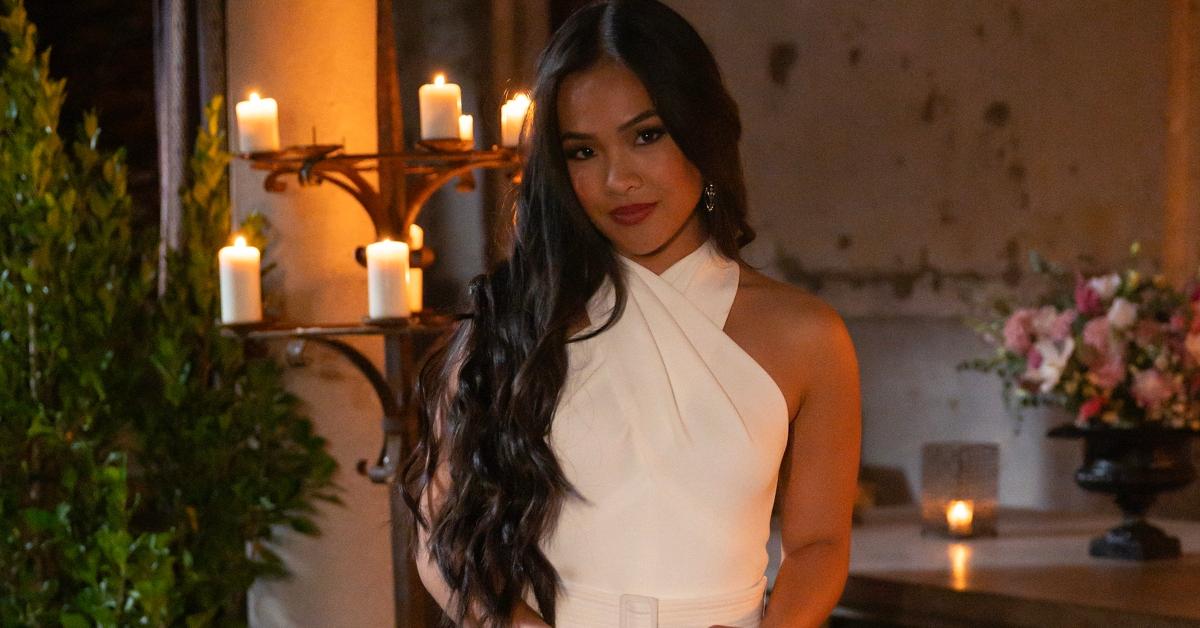 Jenn Tran in a white outfit on The Bachelorette