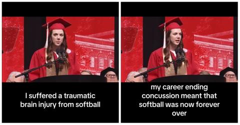 TikTok user @kelsoconnor, who suffered a traumatic brain injury during her junior year, shared her speech from her graduation ceremony at NC State