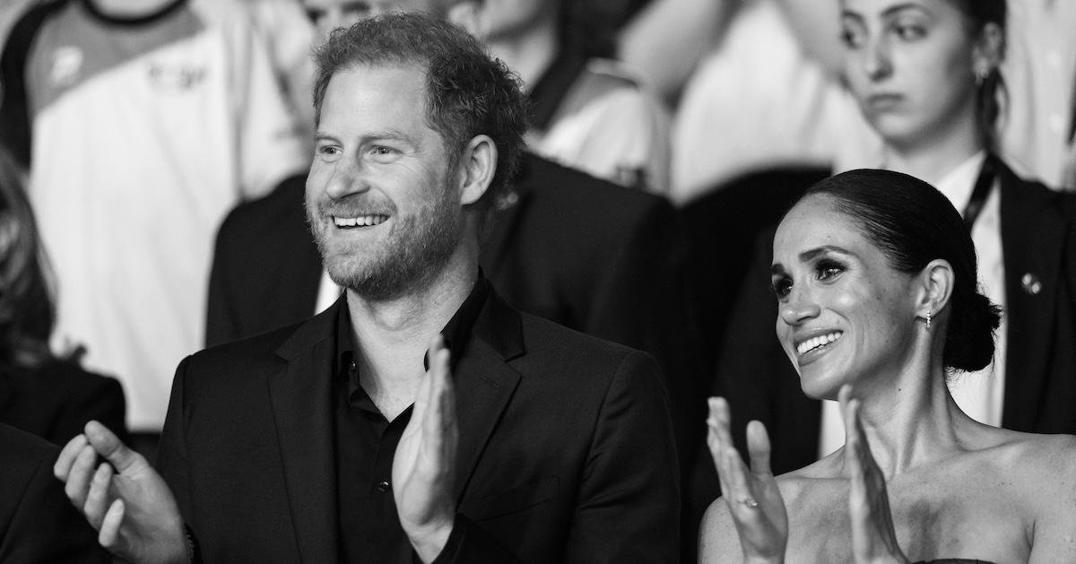 Prince Harry, Duke of Sussex and Meghan, Duchess of Sussex are seen during the closing ceremony of the Invictus Games Düsseldorf 2023