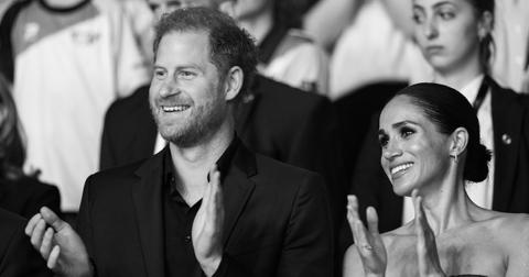 Prince Harry, Duke of Sussex and Meghan, Duchess of Sussex are seen during the closing ceremony of the Invictus Games Düsseldorf 2023