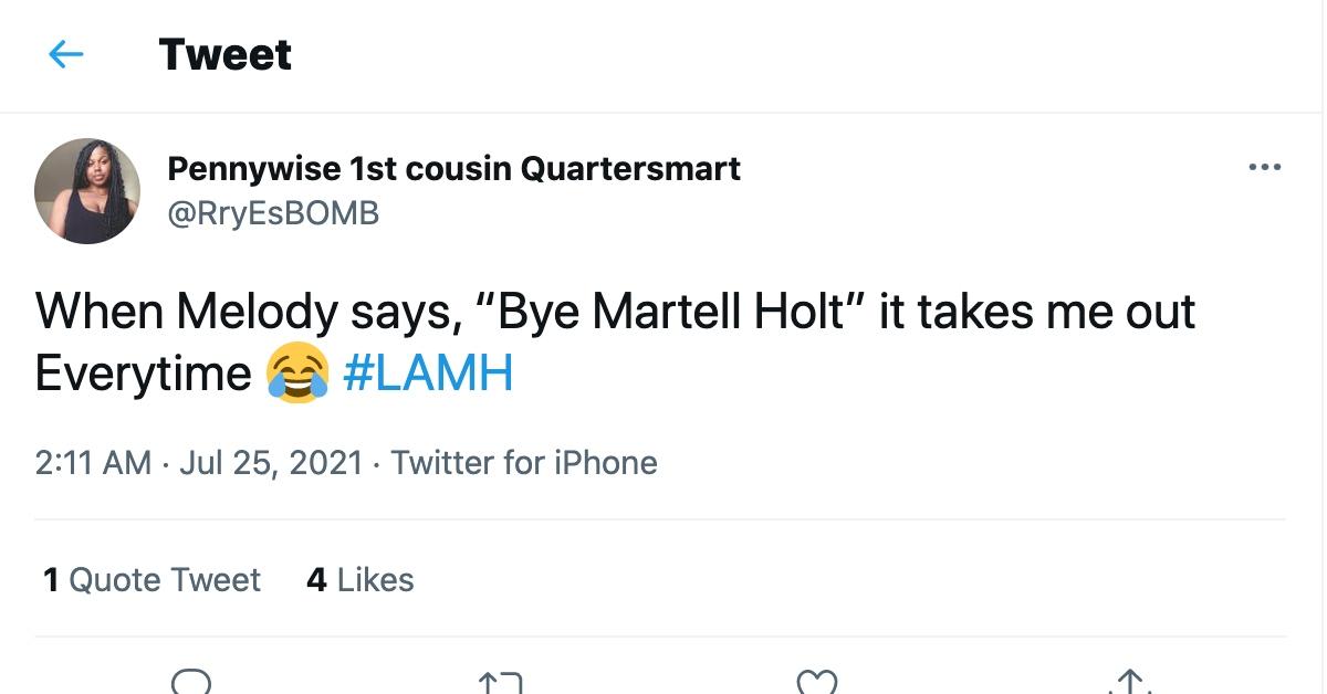 Tweet about Martell Holt's antics