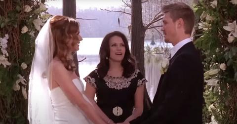 Peyton and Lucas at their wedding on 'One Tree Hill'
