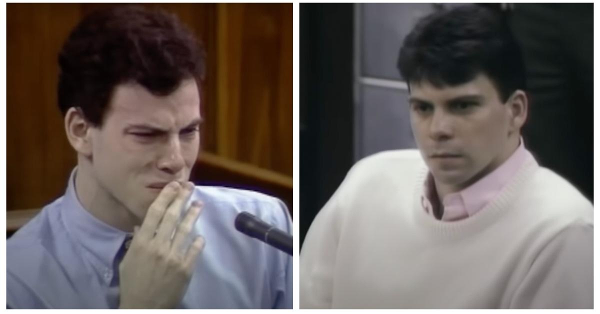 (L-R): Erik Menendez and Lyle Menendez in court