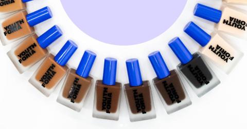 Some of Youthforia's foundation colors