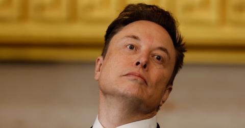 Elon Musk at Donald Trump's swearing in ceremony.