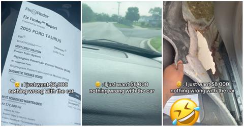 A woman test drove a used car and found a hole in the floor