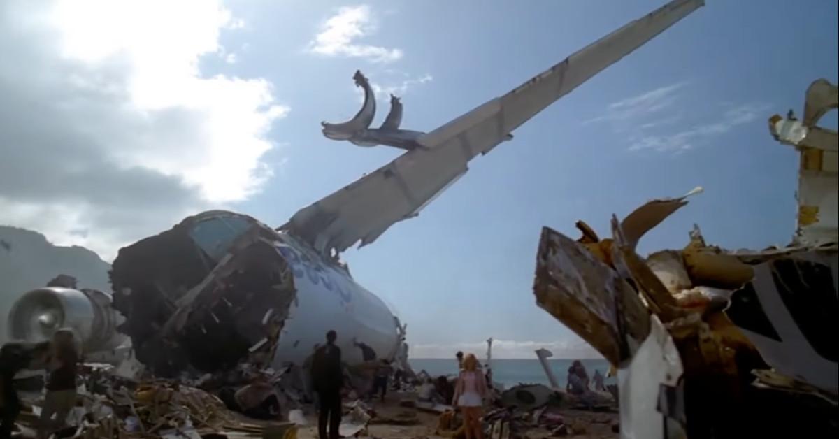 The wreckage of the Oceanic 815 fuselage in 'Lost'