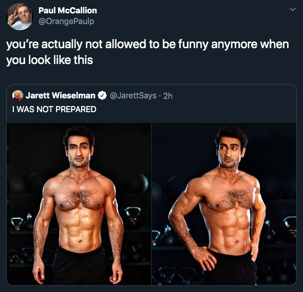 kumail shirtless