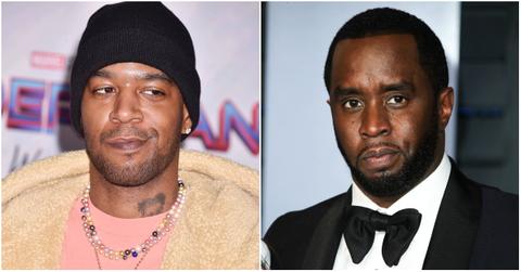 Kid Cudi and Diddy at separate events.