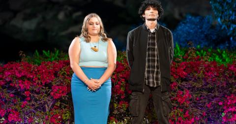 Jill and Miguel stand together in the backyard on Claim to Fame