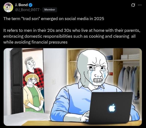 X post about trad sons.