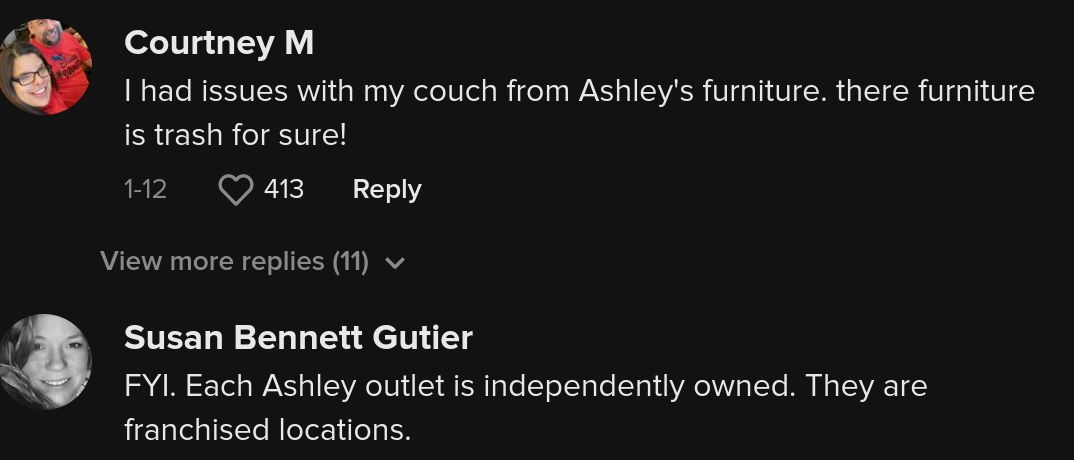 ashleys furniture is trash