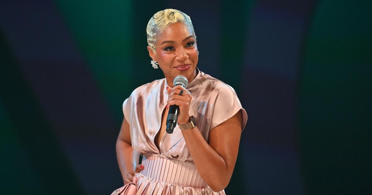 Tiffany Haddish speaks onstage at the 2023 ESSENCE Festival Of Culture™ at Ernest N. Morial Convention Center on July 01, 2023 in New Orleans, Louisiana. (Photo by Paras Griffin/Getty Images for ESSENCE)