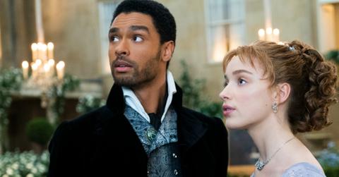 Simon Basset (Regé Jean-Page) and Daphne Bridgerton (Phoebe Dynevor)
