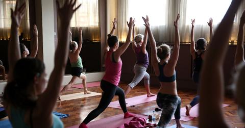 People on sustainable yoga mats