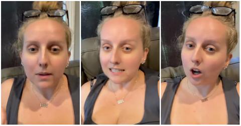 Viral video of a woman reacting to a mom grocery shopping with a baby and no help from her husband.