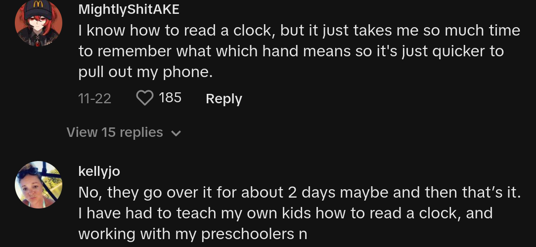 high school students cant tell time