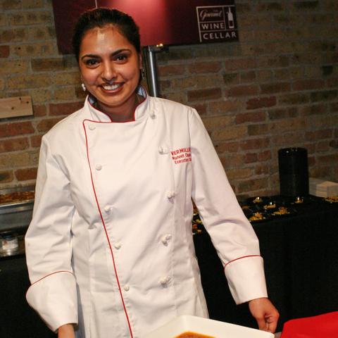 Maneet Chauhan, executive chef of Vermillion during Gourmet Magazine Hosts "The Gourmet Wine Cellar Featuring Chicago's Top Chefs and Sommeliers"