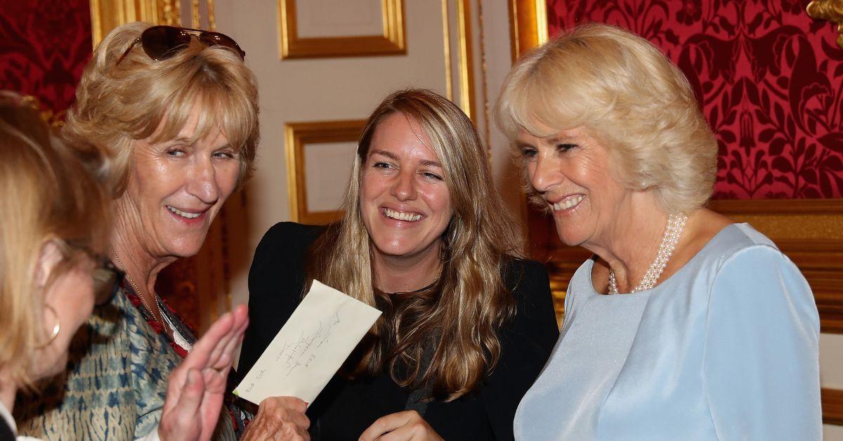 Queen Camilla, Laura Lopes and Annabel Elliot at an event in 2016 