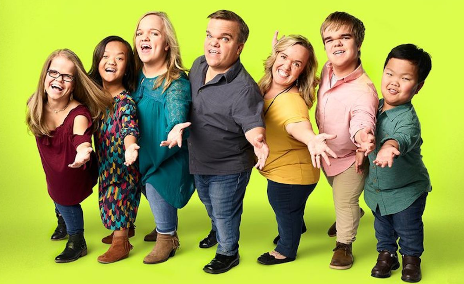 The Johnstons in a promotional photo for their series '7 Little Johnstons'.