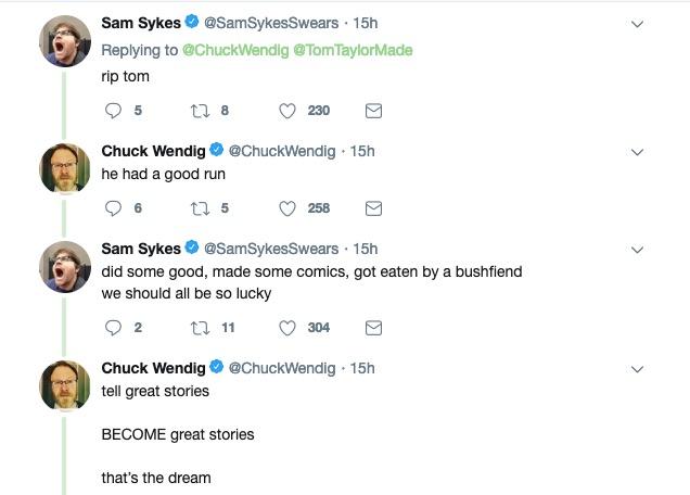 chuck wendig sam sykes tweets