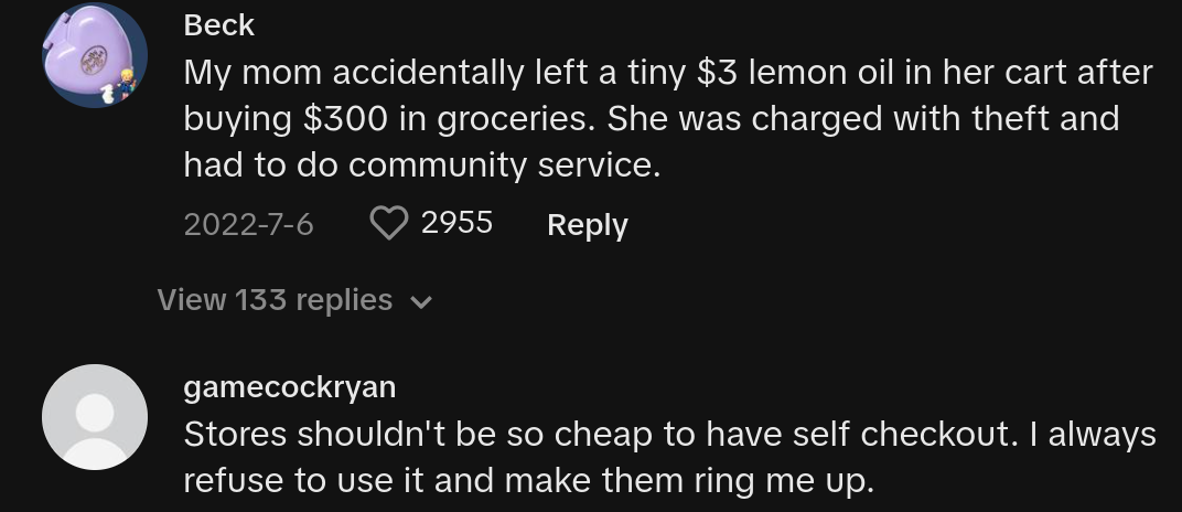 TikToker comments on lawyer's viral video about why you shouldn't use self-checkout stations.