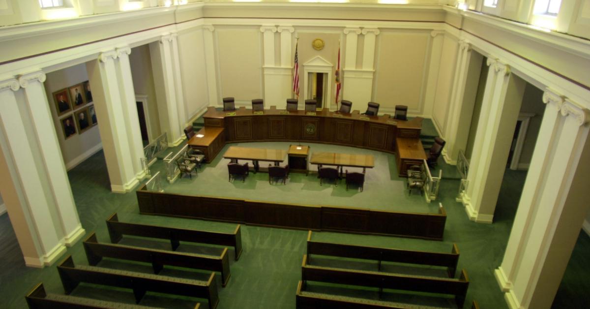 An empty courtroom