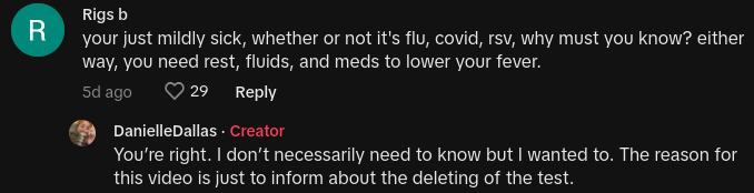 flu test results deleted