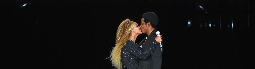 Beyonce and Jay-Z perform onstage during the "On The Run II" Tour - New Jersey