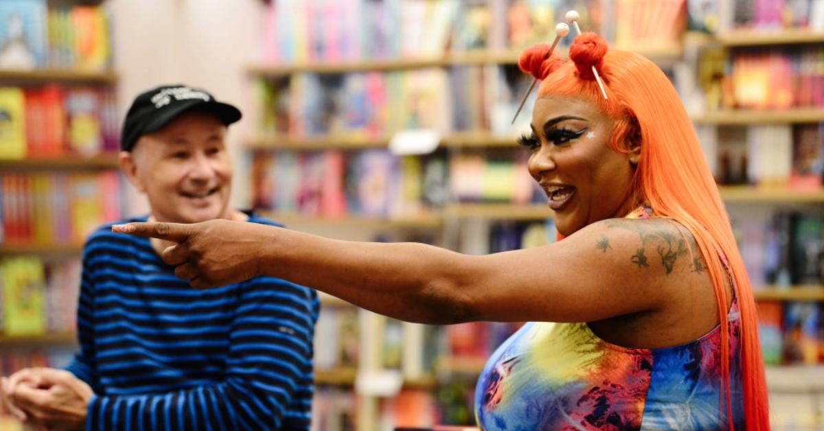 RuPaul's Drag Race Executive Producer Fenton Bailey and Ts Madison speak during a book signing  at Barnes & Noble at The Grove on June 27, 2023 in Los Angeles, California.