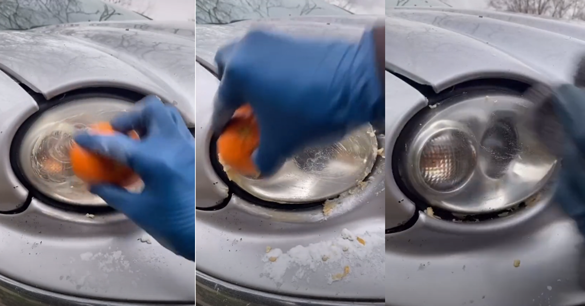 tiktok orange car headlight trick