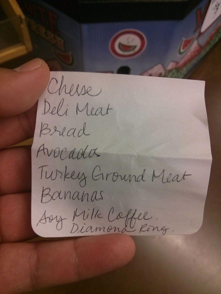 funny grocery list