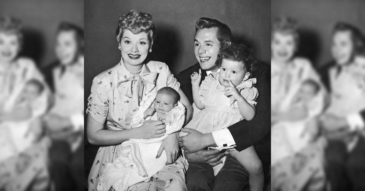 Lucille and Desi with their children, Lucie and Desi Jr.