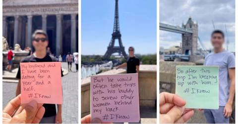 A woman documents plans to breakup with cheating boyfriend