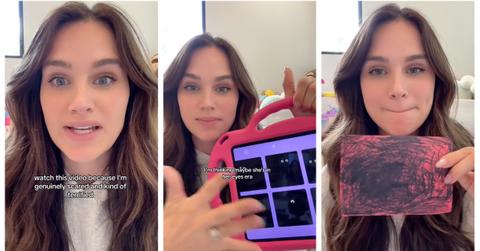 Mom is freaked out by kid's creepy drawing TikTok