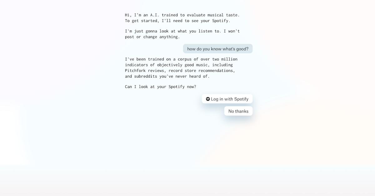 How Bad Is Your Spotify? There's Artificial Intelligence to Judge Your
